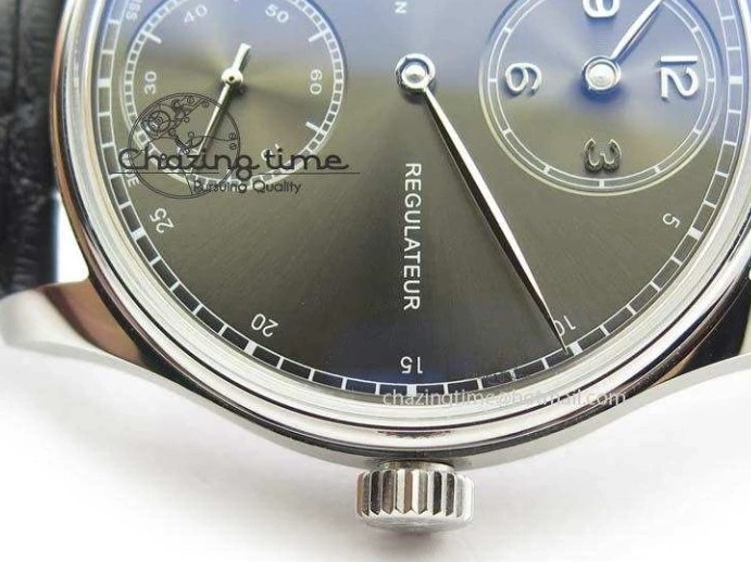 MIROTIME 0513 Portuguese IW544404 SS Gray Dial On Black Leather Strap A Practical 7259